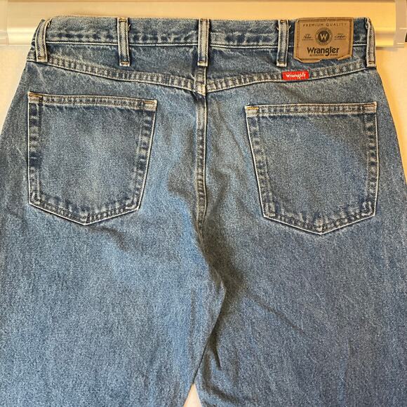 Wrangler Men Jeans size 36 x 32 Blue Mid Rise Regular Fit Straight Leg - Picture 10 of 11